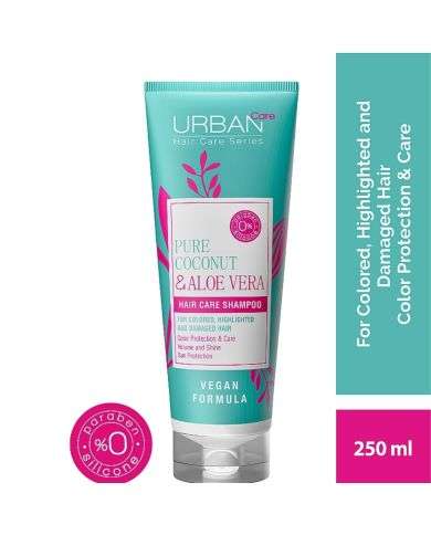 URBAN CARE PURE COCO ET ALOE VERA SHAMPOING CHEVEUX COLORES 250 ML