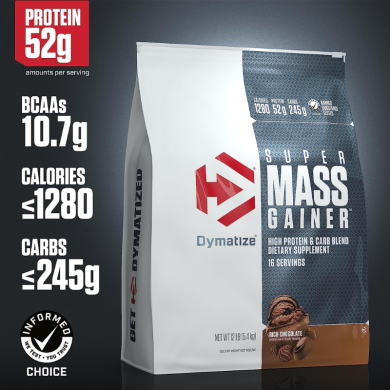 DYMATIZE SUPER MASS GAINER 5.4 Kg GOUT CHOCOLAT RICHE