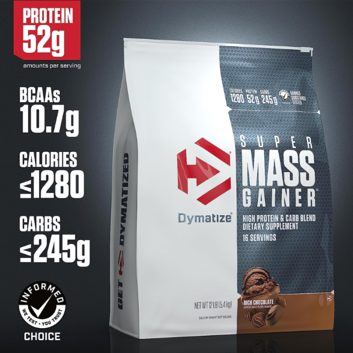 DYMATIZE SUPER MASS GAINER 5.4 Kg GOUT CHOCOLAT RICHE