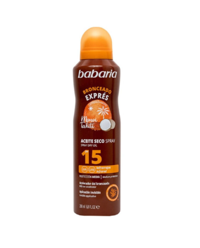 BABARIA MONOI TAHITI HUILE SOLAIRE SPF 15 SPRAY 200 ML