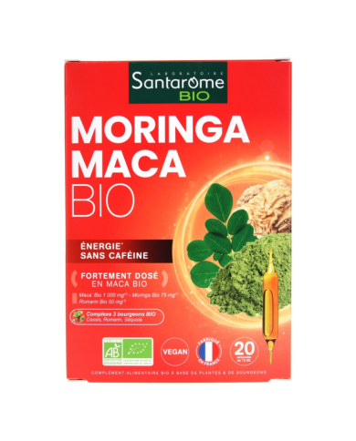 SANTAROME BIO MORINGA MACA BIO 20 AMPOULES DE 10 ML