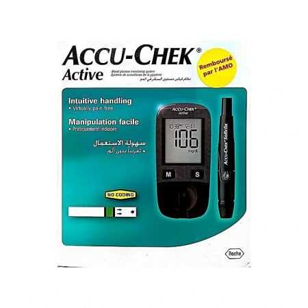 ACCU CHEK ACTIVE KIT LECTEUR DE GLYCEMIE + 10 BANDELETTES