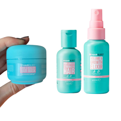 HAIRBURST LONGER STRONGER HAIR TRIO MINI SHAMPOING MINI ELIXIR ET MINI MASQUE