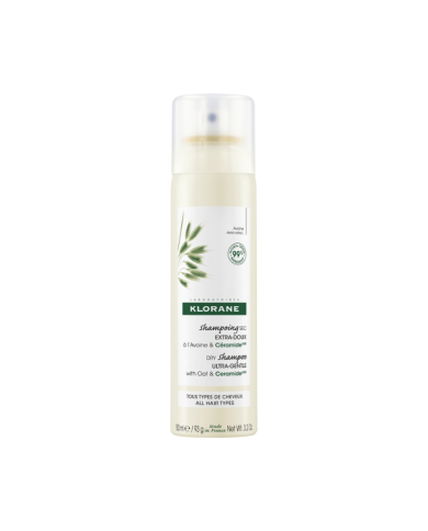 KLORANE LAIT D'AVOINE SHAMPOOING SEC EXTRA DOUX SPRAY TOUS TYPES DE CHEVEUX 150 ML
