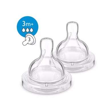 AVENT CLASSIQUE 2 TETINES- 3M+ / 3T