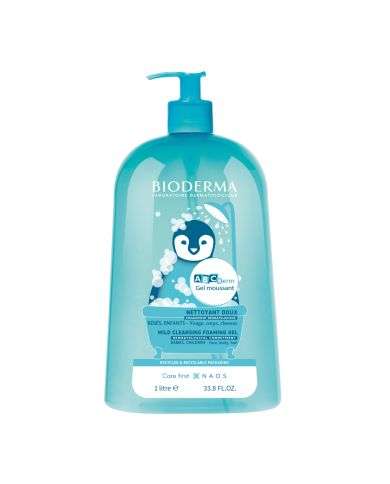 BIODERMA ABCDERM GEL NETTOYANT MOUSSANT DOUX 1L 