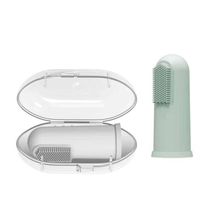 DR BROWNS BROSSE A DENTS EN SILICONE AVEC ETUI POUSSE DENTAIRE 3M+