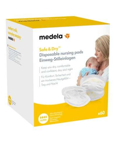 MEDELA SAFE &amp; DRY COUSSINETS D'ALLAITEMENT A USAGE UNIQUE 60 COUSSINETS