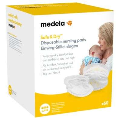 MEDELA SAFE & DRY COUSSINETS D'ALLAITEMENT A USAGE UNIQUE 60 COUSSINETS