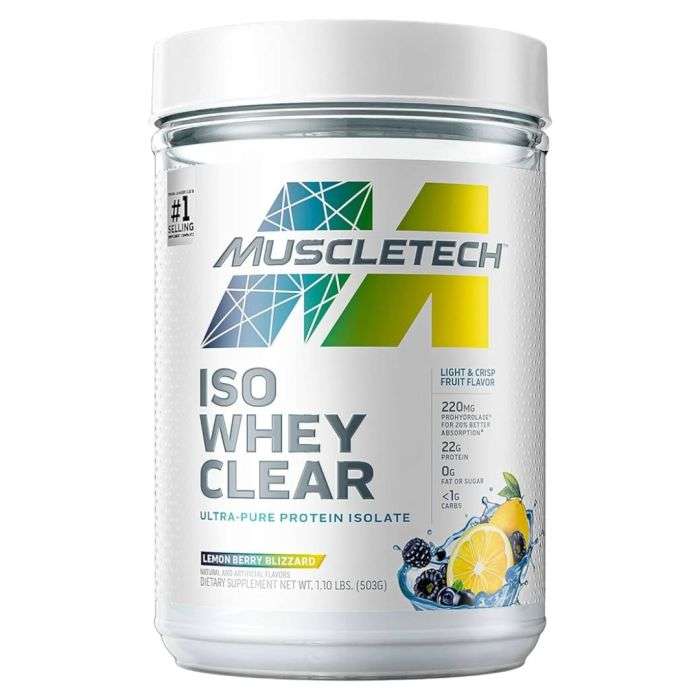 MUSCLETECH ISO WHEY CLEAR 503 G SAVEUR DE FRUIT LEGERE ET CROQUANTE