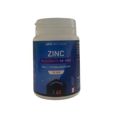 GPH GLUCONATE DE ZINC 15 MG 60 COMPRIMES