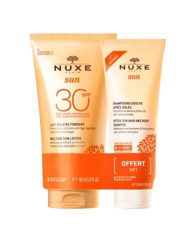 NUXE OFFRE SUN LAIT SOLAIRE FONDANT SPF 30 - 150 ML +SHAMPOING DOUCHE APRES SOLEIL 100 ML