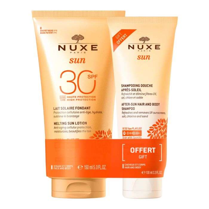 NUXE OFFRE SUN LAIT SOLAIRE FONDANT SPF 30 - 150 ML +SHAMPOING DOUCHE APRES SOLEIL 100 ML