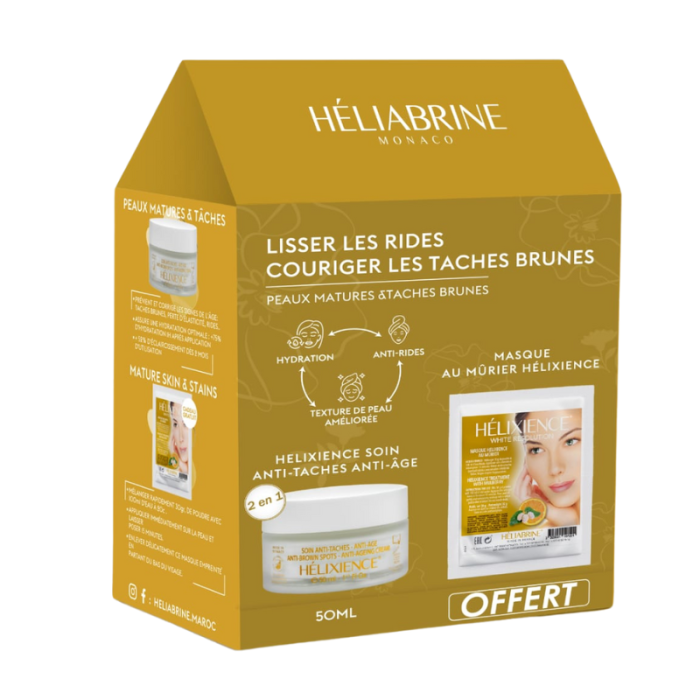 HELIABRINE HELIXIENCE SOIN ANTI TACHES ANTI AGE 50 ML ET MASQUE AU MURIER HELIXIENCE