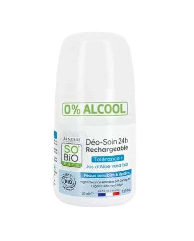 SO BIO DEO SOIN 24H RECHARGEABLE TOLERANCE + ALOE VERA BIO PEAUX SENSIBLES 50 ML