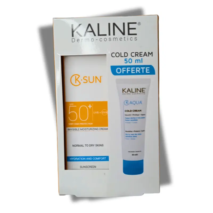 Pack KALINE K SUN SPF 50+ et Cold Cream K AQUA 50 ml
