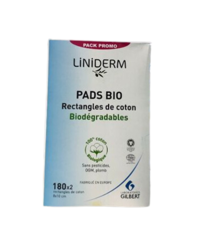 GILBERT LINIDERM PADS BIO RECTANGLES DE COTON BIODEGRADABLES 180*2