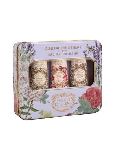 PANIER DES SENS COFFRET CREME MAINS AUX HUILLES ESSENTIELS LAVANDE ROSE ET WERVEINE 3X 30 ML