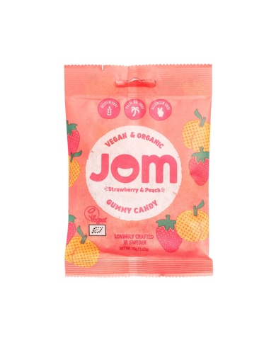 JOM GOURMET GUMMIES STAWBERRY PEACH 70 G