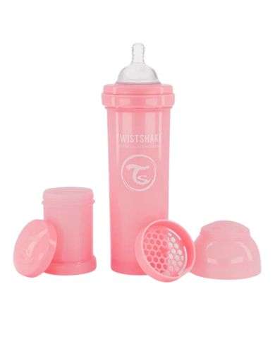 TWISTSHAKE BABY BOTTLE ANTI COLIC ALL IN ONE 330ML 4M+ ROSE
