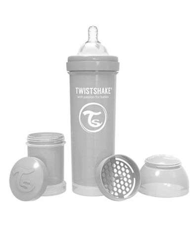 TWISTSHAKE BABY BOTTLE ANTI COLIC ALL IN ONE 330ML 4M+ GRIS