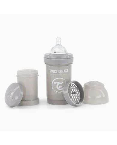 TWISTSHAKE BABY BOTTLE ANTI COLIC  ALL IN ONE 180 ML 0M+ GRIS