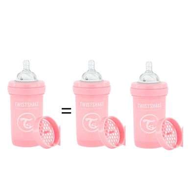 TWISTSHAKE OFFRE 1 BABY BOTTLE ANTI COLICALL IN ONE 180 ML 0M+ ROSE ACHETE 2 OFFERTS 