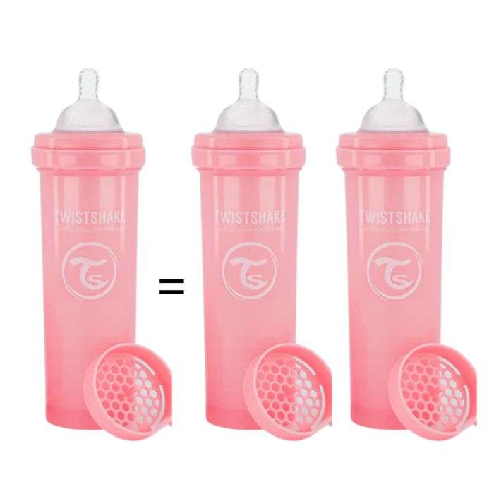 TWISTSHAKE OFFRE BABY 1 BOTTLE ANTI COLIC ALL IN ONE 330ML 4M+ ROSE ACHETE 2 OFFERTS 