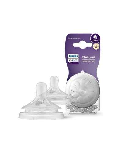 AVENT NATURAL RESPONSE LOT DE 2 TETINES 6 MOIS+ FLUX 6