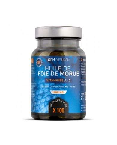 GPH HUILE DE FOIE DE MORUE 500 MG 100 CAPSULES