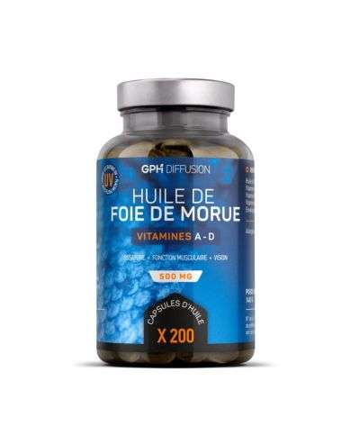 GPH HUILE DE FOIE DE MORUE 500 MG 200 CAPSULES