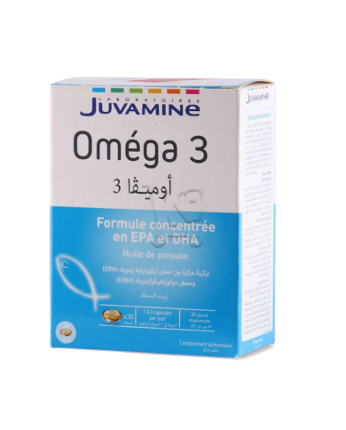 JUVAMINE OMEGA 3 FORMULE CONCENTRE EN EPA ET DHA 30 CAPSULES