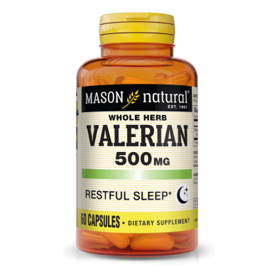 MASON NATURAL WHOLE HERB VALERIAN 500 MG 60 CAPSULES