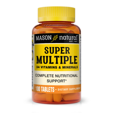 MASON NATURAL SUPER MULTIPLE 34 VITAMINES ET MINERAUX 100 COMPRIMES