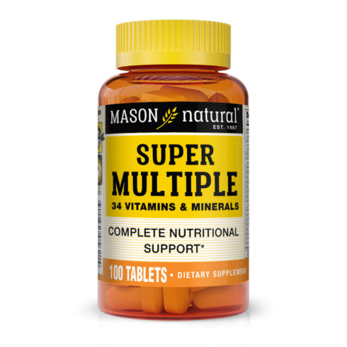 MASON NATURAL SUPER MULTIPLE 34 VITAMINES ET MINERAUX 100 COMPRIMES