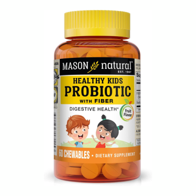 MASON NATURAL HEALTHY KIDS PROBIOTIC WITHE FIBER 60 CHEWABLES