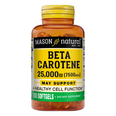 MASON NATURAL BETA CAROTENE 25000 IU 7500 MCG 100 GELULES