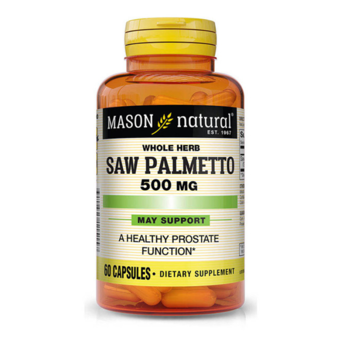 MASON NATURAL WHOLE HERB SAW PALMETTO 500 MG 60 CAPSULES