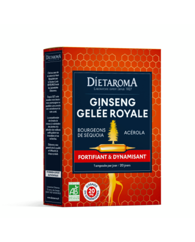 DIETAROMA GINSENG GELEE ROYALE ACEROLA FORTIFIANT ET DYNAMISANT AMPOULES 20 JOURS