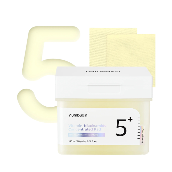 NUMBUZIN 5+ VITAMIN NIACINAMIDE CONCENTRATED PAD 180 ML 70 PADS