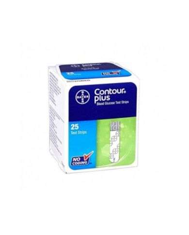 CONTOUR PLUS 25 TEST STRIPS BANDELETTE REACTIVE