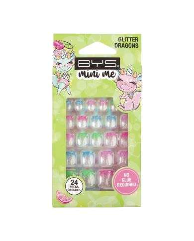 BYS MINI ME ONGLES PRECOLLES GLITTER DRAGONS
