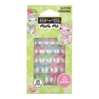 BYS MINI ME ONGLES PRECOLLES GLITTER DRAGONS