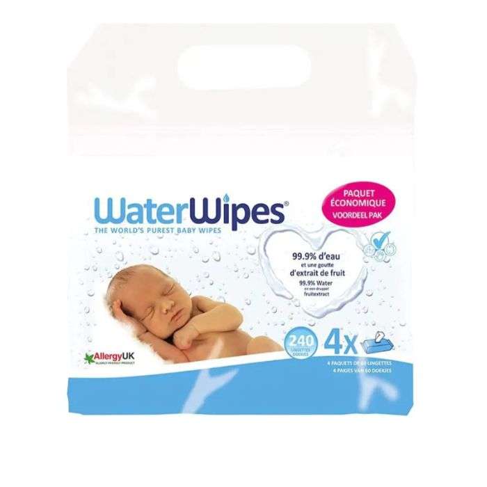 WATERWIPES PACK LINGETTES BEBE PACK DE 4
