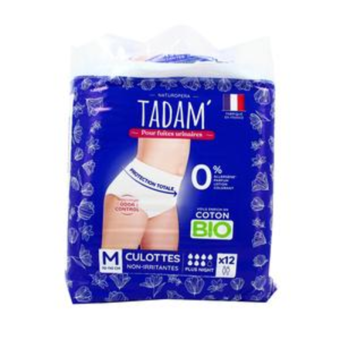 TADAM CULOTTES FUITES URINAIRES COTON BIO PLUS NIGHT X 12