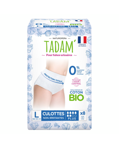 TADAM 8 CULOTTES PLUS TAILLE L POUR FUITES URINAIRES