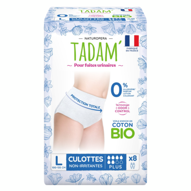 TADAM 8 CULOTTES PLUS TAILLE L POUR FUITES URINAIRES