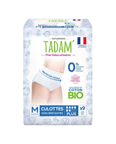 TADAM 9 CULOTTES PLUS TAILLE M POUR FUITES URINAIRES