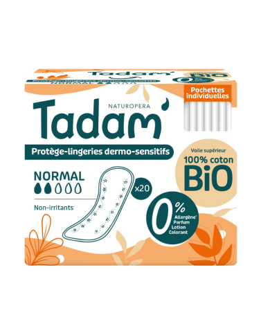 TADAM 20 PROTEGE LINGERIES DERMO SENSITIVES NORMAL COTON BIO NON IRRITANTS