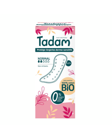 TADAM 24 PROTEGE LINGERIE DERMO SENSIBLE NORMAL NON IRRITANTS COTON BIO